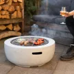 Kőhatású kerek tűzrakó és grill