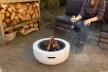 Kőhatású kerek tűzrakó és grill