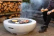 Kőhatású kerek tűzrakó és grillező