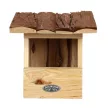 Madárház fakéreg tetővel, vörösbegynek